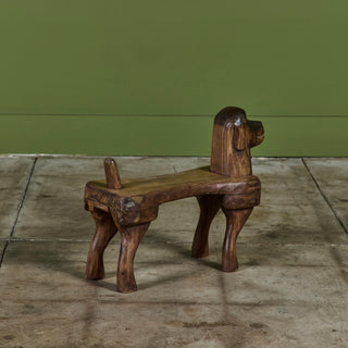 Stephen Huneck Carved Wooden Dog Footstool