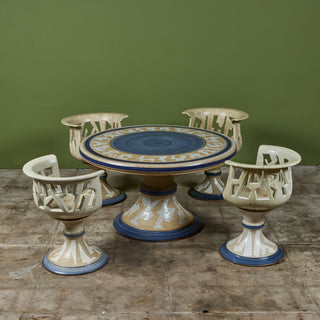 Studio Ceramic Patio Dining Set by Joel Cottet