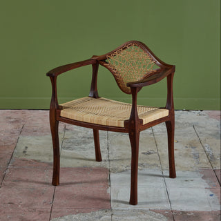 Studio Craft Walnut Armchair with Cane