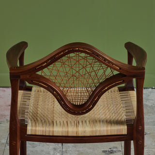 Studio Craft Walnut Armchair with Cane