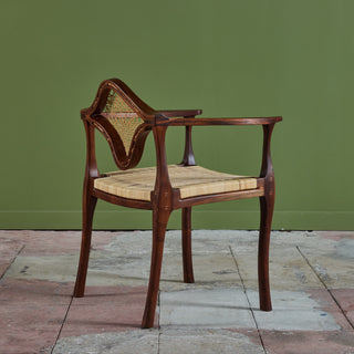 Studio Craft Walnut Armchair with Cane