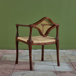 Studio Craft Walnut Armchair with Cane