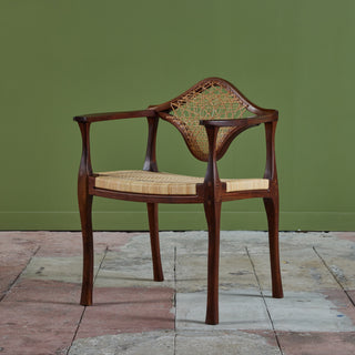 Studio Craft Walnut Armchair with Cane