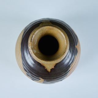 Large Hand-Thrown Stoneware Drip Glaze Vase