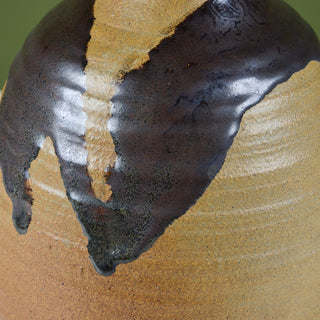 Large Hand-Thrown Stoneware Drip Glaze Vase