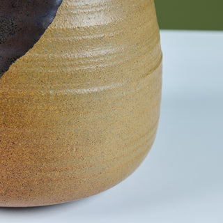 Large Hand-Thrown Stoneware Drip Glaze Vase