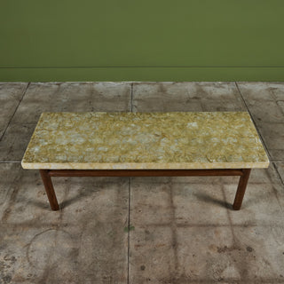 T.H. Robsjohn Gibbings Capiz Shell Coffee Table for Widdicomb