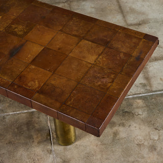 Bert England Leather Patchwork Coffee Table for Johnson Furniture