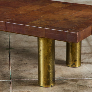 Bert England Leather Patchwork Coffee Table for Johnson Furniture