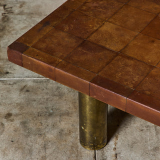 Bert England Leather Patchwork Coffee Table for Johnson Furniture