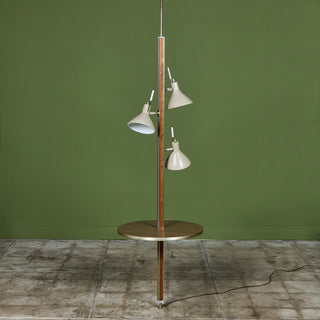 Gerald Thurston Three-Shade Tension Pole Floor Lamp for Lightolier