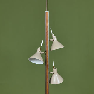 Gerald Thurston Three-Shade Tension Pole Floor Lamp for Lightolier