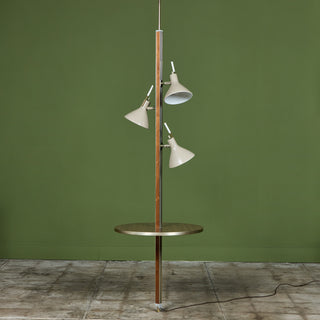 Gerald Thurston Three-Shade Tension Pole Floor Lamp for Lightolier