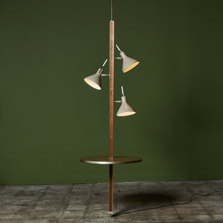 Gerald Thurston Three-Shade Tension Pole Floor Lamp for Lightolier