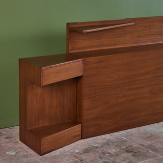 Custom American Walnut King Headboard with Nightstands