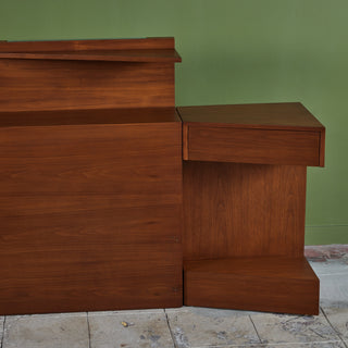 Custom American Walnut King Headboard with Nightstands