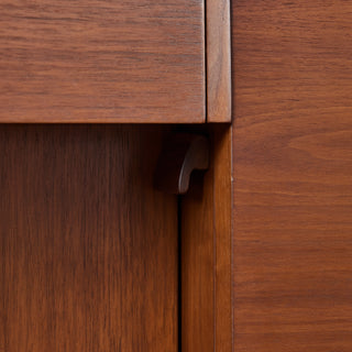 Custom American Walnut King Headboard with Nightstands