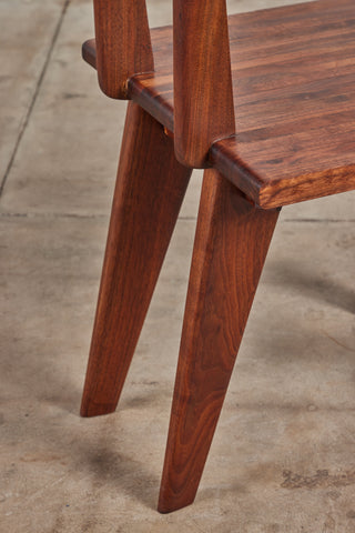 Set of Six Walnut Studio Craft Dining Chairs