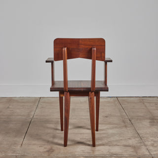 Set of Six Walnut Studio Craft Dining Chairs