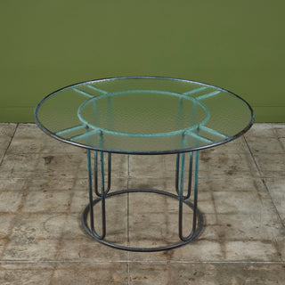 Walter Lamb for Brown Jordan Bronze Patio Round Dining Table