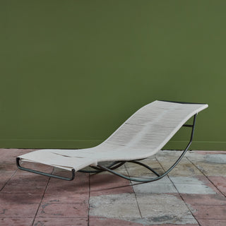 Walter Lamb for Brown Jordan Rope "Waikiki" Bronze Patio Chaise Lounge