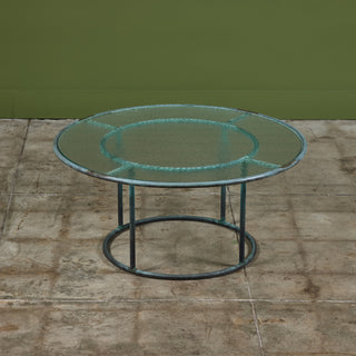 Walter Lamb for Brown Jordan Round 36" Bronze Patio Coffee Table