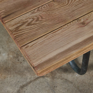 Bronze Patio Beach Table with Wood Top by Walter Lamb for Brown Jordan