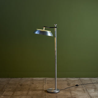 Kurt Versen Aluminum Flip-Top Floor Lamp