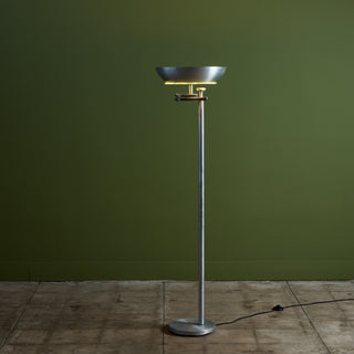 Kurt Versen Aluminum Flip-Top Floor Lamp