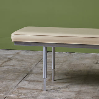 Leather and Aluminum Bench