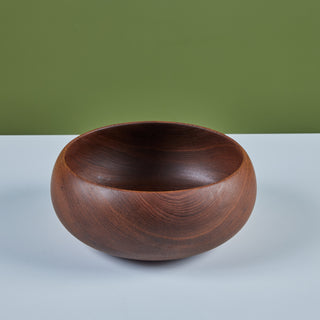 Wood Turned Bowl with Utensils