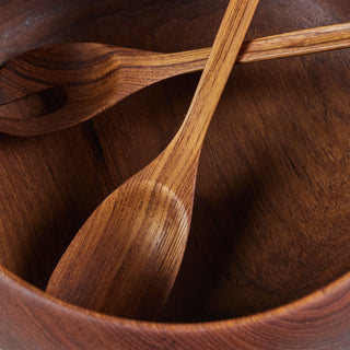 Wood Turned Bowl with Utensils