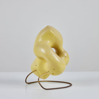 Biomorphic Yellow Glazed Sculpture