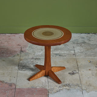 Jens H. Quistgaard Oak Side Table with Tile Inlay