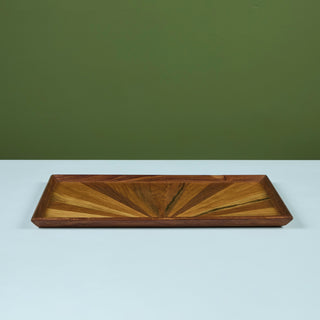 Rectangular Sunburst Wooden Tray