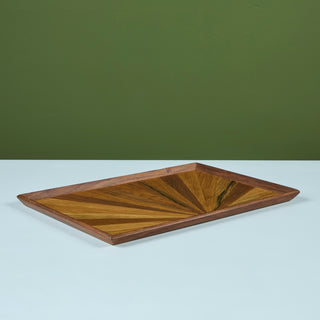 Rectangular Sunburst Wooden Tray