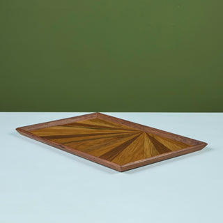 Rectangular Sunburst Wooden Tray