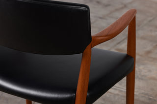 Ejner Larsen & Aksel Bender Madsen Leather & Teak Chair for Willy Beck