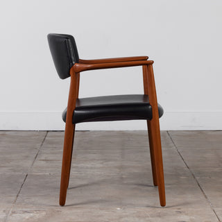 Ejner Larsen & Aksel Bender Madsen Leather & Teak Chair for Willy Beck