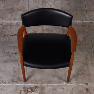 Ejner Larsen & Aksel Bender Madsen Leather & Teak Chair for Willy Beck