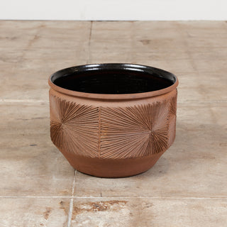 David Cressey and Robert Maxwell "Sunburst" Bowl Planter with Black Glazed Interior for Earthgender