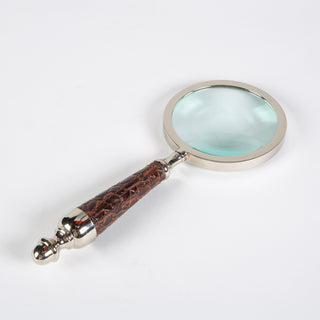 Magnifying Glass with Leather Croc Embossed Handle