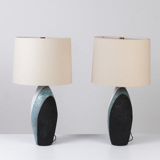 Pair of Ettore Sottsass for Bitossi Glazed Ceramic Lamps