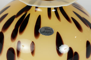 Italian Murano Style Tortoise Shell Glass Vase