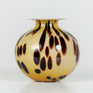 Italian Murano Style Tortoise Shell Glass Vase