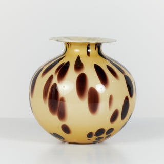 Italian Murano Style Tortoise Shell Glass Vase