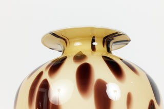 Italian Murano Style Tortoise Shell Glass Vase