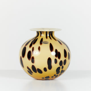 Italian Murano Style Tortoise Shell Glass Vase