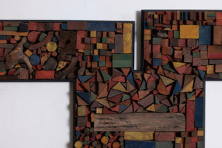 Mabel Hutchinson Style Wood Mosaic Collage