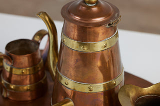 R. Martinez Mexican Brass & Copper Tea Service Set